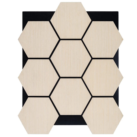 Acoustic Wall Hexagon Panels 570mm x 700mm White Oak