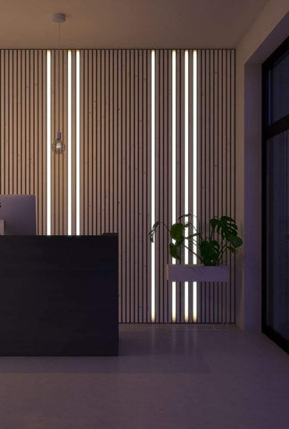 Slat Wall Panel LED Light – 28.8W, 2700K Warm Light - 2.4m  - 2 Lights