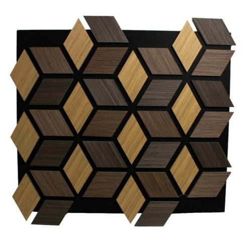 Hexagon 3D Acoustic Walnut Wall Panel – Pack of 5 Premium Sound Absorption with Modern Aesthetic 2.33m2