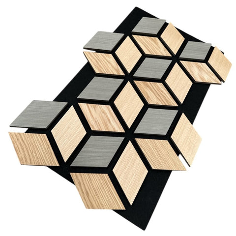 Hexagon 3D Acoustic Grey Wall Panel – Pack of 5 Premium Sound Absorption with Modern Aesthetic 1.65m2