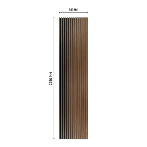 Premium Acoustic Slat Wall 2.95m x 0.6m - Dark Walnut