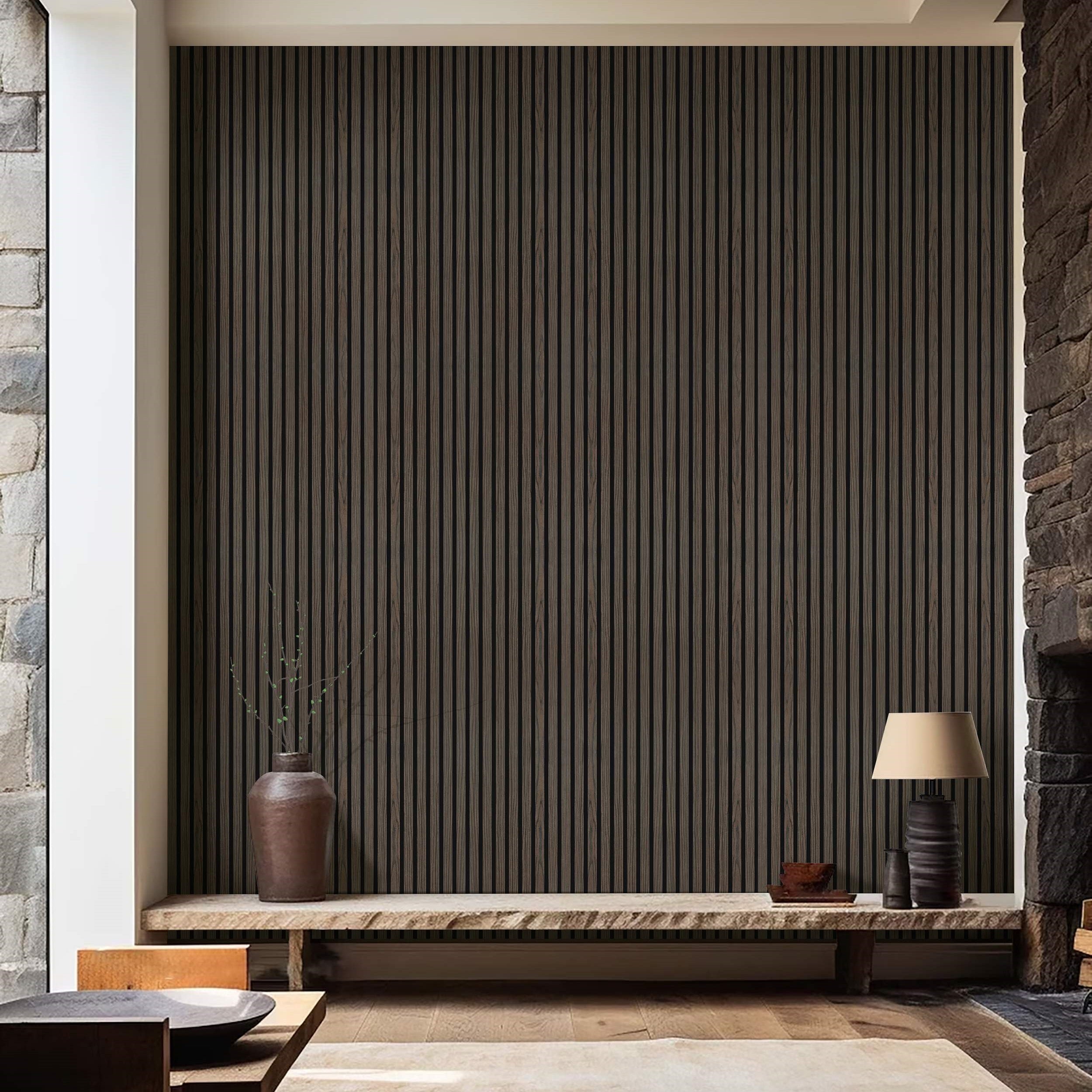Wall Cladding 6m Premium Acoustic Slat Wall Panel 2.4m x 0.6m - Smoked Oak – Casa Panels