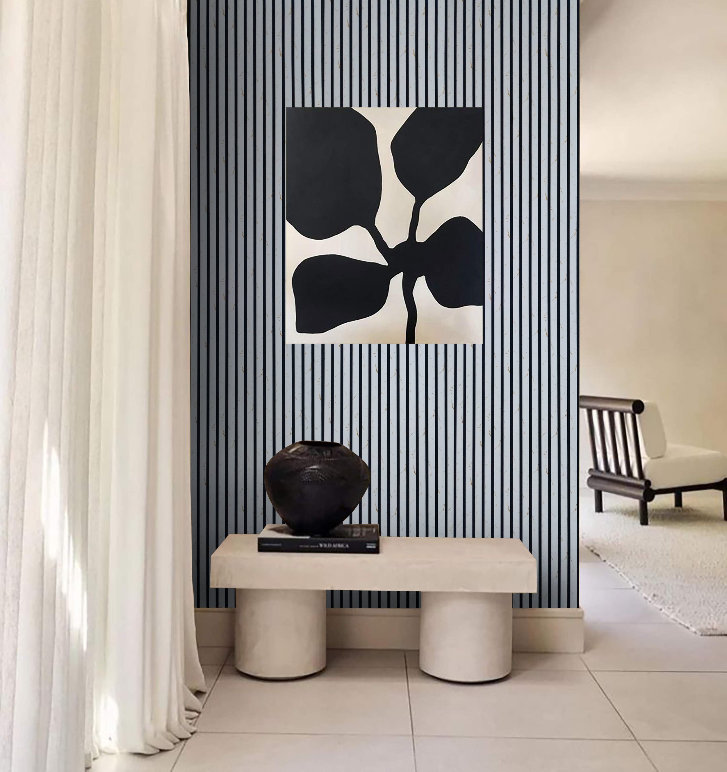 Premium Designer Acoustic Slat Wall Panel 2.4m x 0.6m - White and Gold