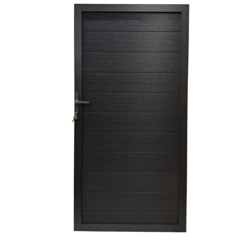 Aluminium Garden Gate with Composite Infills 180 cm x 90 cm inc Handle and Lock