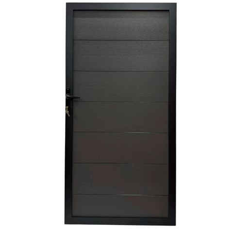 Aluminium Garden Gate with Composite Infills 180 cm x 90 cm inc Handle and Lock