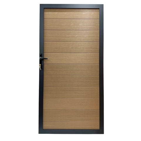 Aluminium Garden Gate with Composite Infills 180 cm x 90 cm inc Handle and Lock