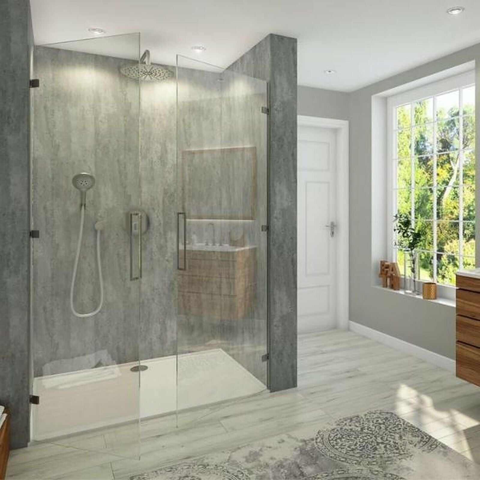 Modern PVC Waterproof Shower Panel 1000mm X 2400mm X 10mm Matt Lava Gr modern-pvc-waterproof-shower-panel-1000mm-x-2400mm-x-10mm-matt-lava-gr