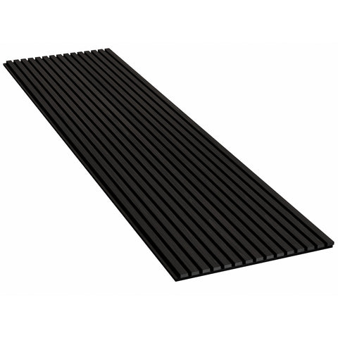 Acoustic Slat Wall Panel 2.4m x 0.6m - Charcoal Black