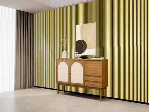 Acoustic Slat Wall Panel 2.4m x 0.6m - Metallic Gold